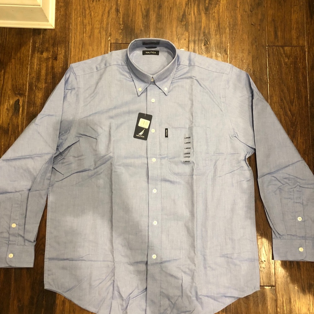 Brand NWT Blue/Gray Button Down